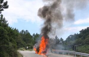 Digjet makina ne Llogara, dyshohet per nje person te djegur brenda automjetit