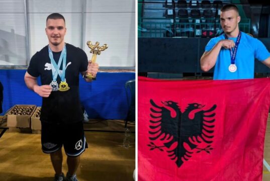 17-vjeçari fierak Angjelo Davidhi shkëlqen në arenën ndërkombëtare të mundjes së dorës