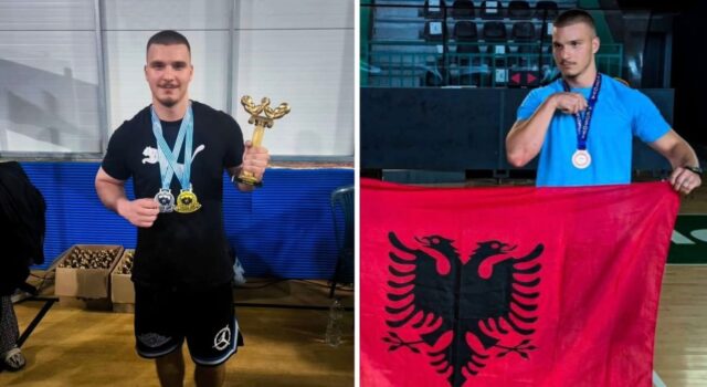 17-vjeçari fierak Angjelo Davidhi shkëlqen në arenën ndërkombëtare të mundjes së dorës