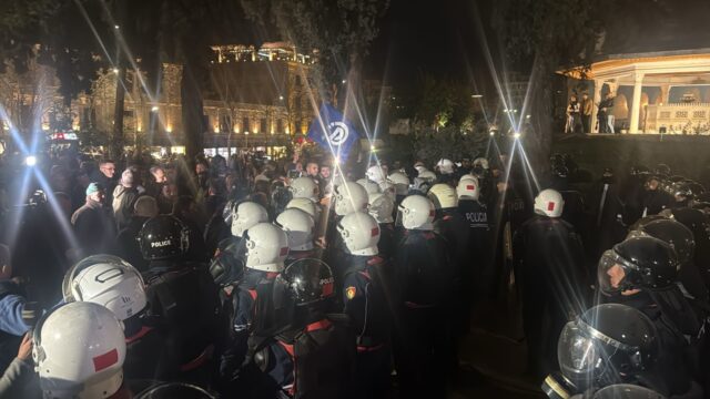 Protestuesit tentojnë të futen brenda në godinë