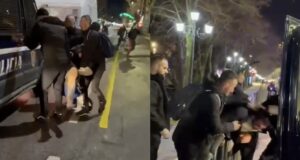 VIDEO/ Momenti kur policia tërheq protestuesin në rrugë