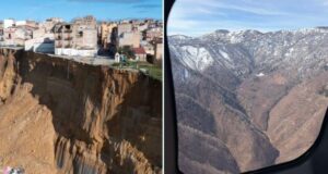 Rruga Prrenjas-Librazhd e bllokuar per shkak te shkarjes masive te dherave/ Rama nxjerr foto nga helikopteri