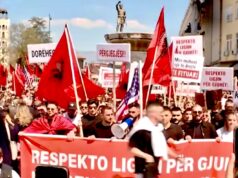 Studentët shqiptarë protestë në Shkup për provimin e Jurisprudencës në gjuhën shqipe