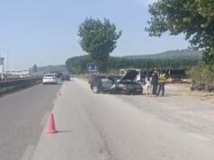Makina del nga rruga dhe përplaset me pemën