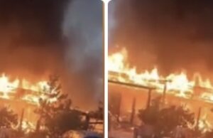 Zjarr i fuqishëm shkrumbon resortin në Sarandë