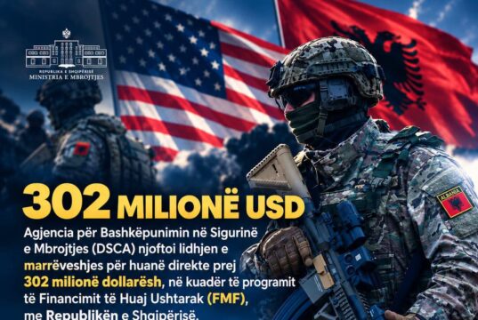 SHBA i akordon Shqipërisë hua 302 milionë dollarë për modernizimin e Forcave të Armatosura