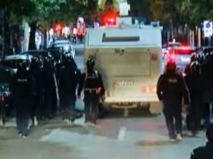 Policia: 14 efektivë të plagosur nga sulmet gjatë protestës, 35 persona të shoqëruar